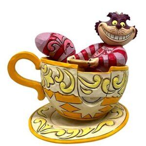 Jim Shore Disney Traditions Alice Wonderland Mad Tea Party Cheshire Cat Figurine